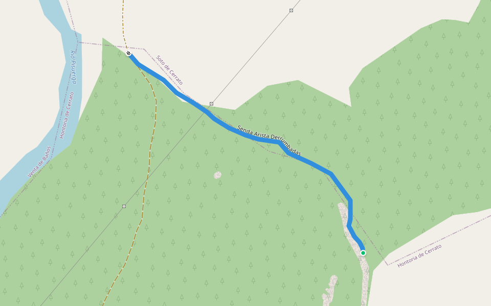 Senda Arista Derrumbadas walking route map in Soto de Cerrato