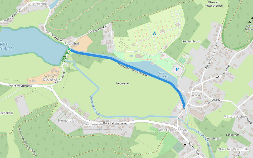 Chemin de l'Étang à la Forge walking route map in Baerenthal