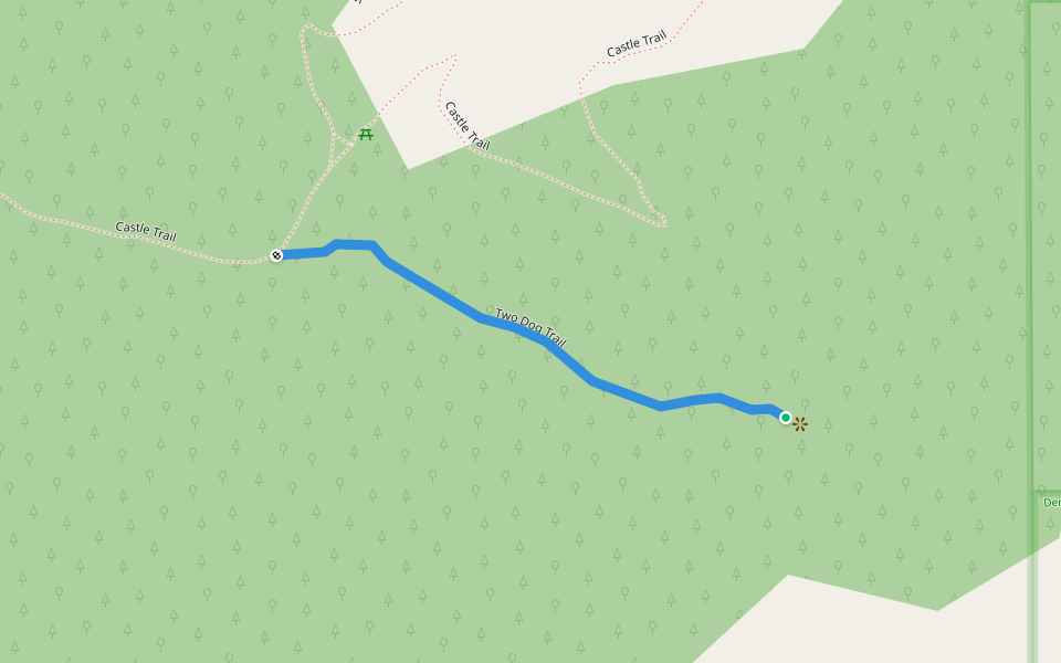 Two Dog Trail walking route map in Morrison