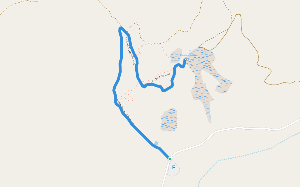 مسیر پیاده روی بادابسورت walking route map in Orost