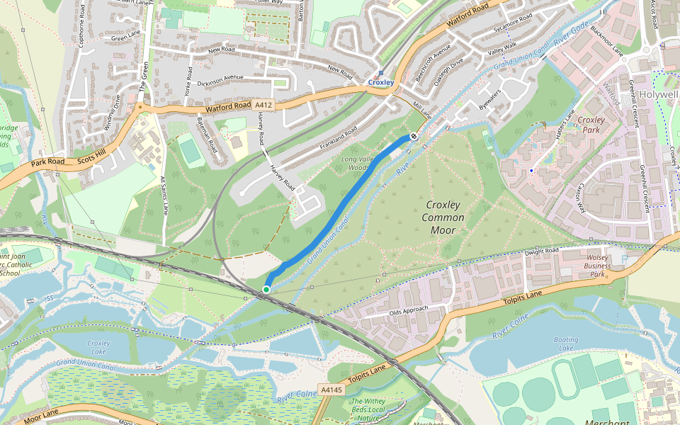 Buddleia Walk walking route map in Croxley Green