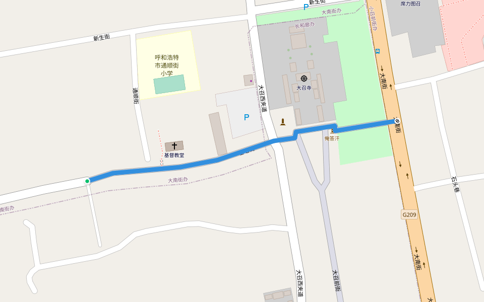 塞老街 walking route map in Hu He Hao Te Shi