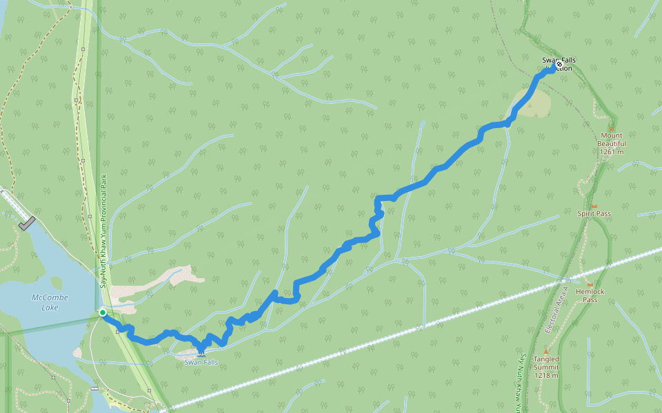 Swan Falls Trail walking route map in Anmore