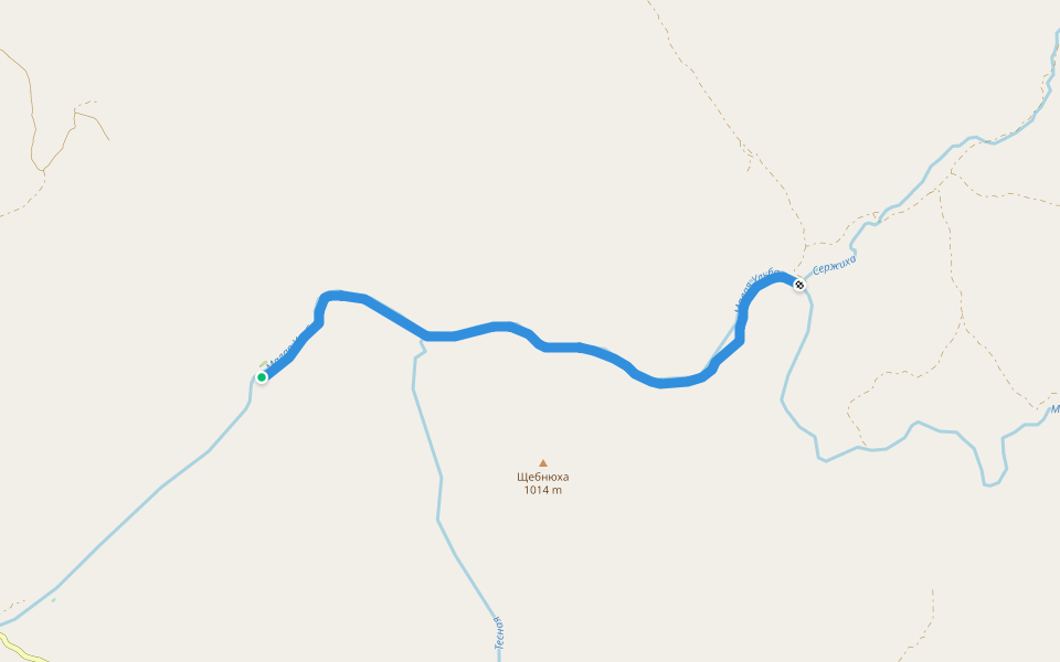 тропа к Сержихе walking route map in Gornaya Ulbinka