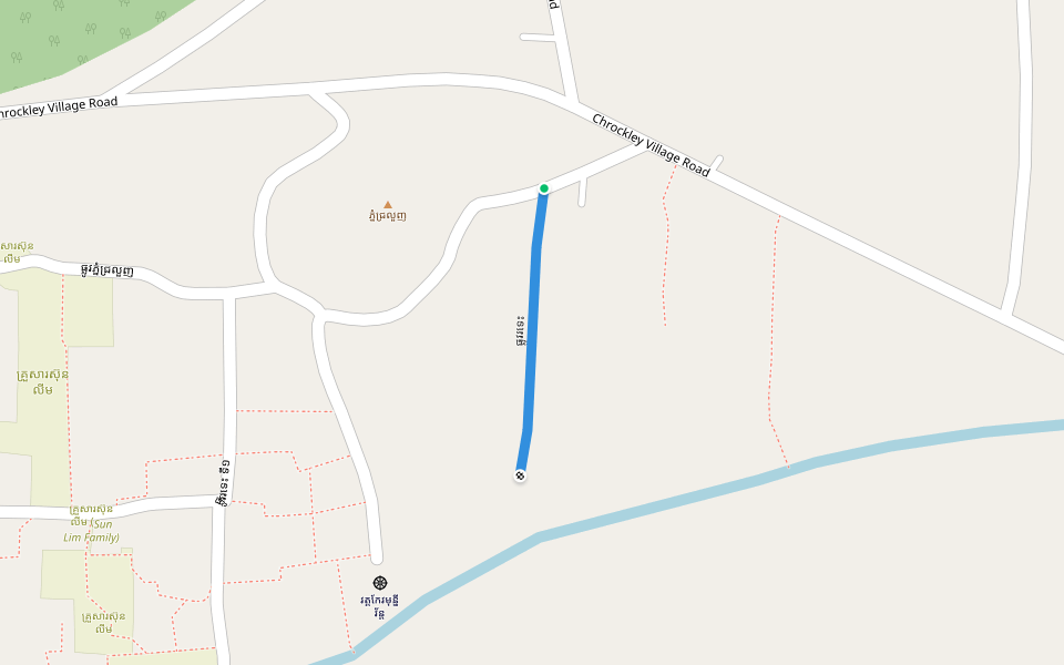 ផ្លូវរទេះ walking route map in Krong Kampot