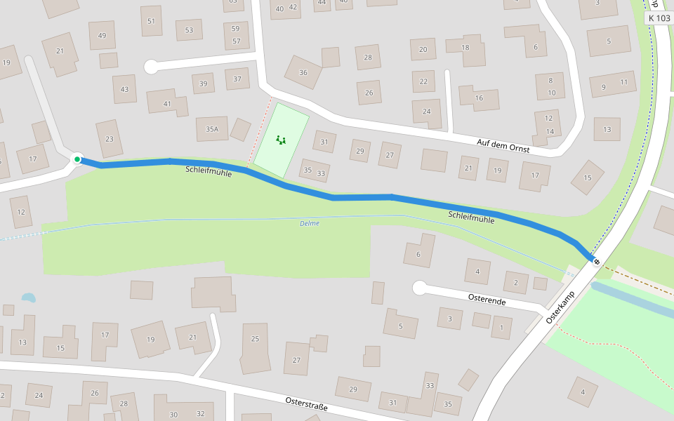 Schleifmühle walking route map in Twistringen