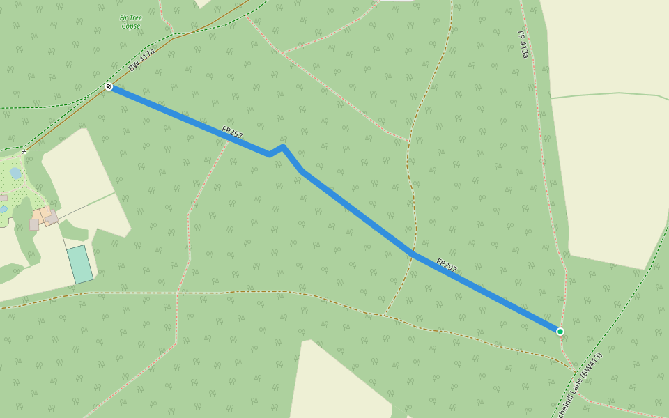 FP297 walking route map in Alfold