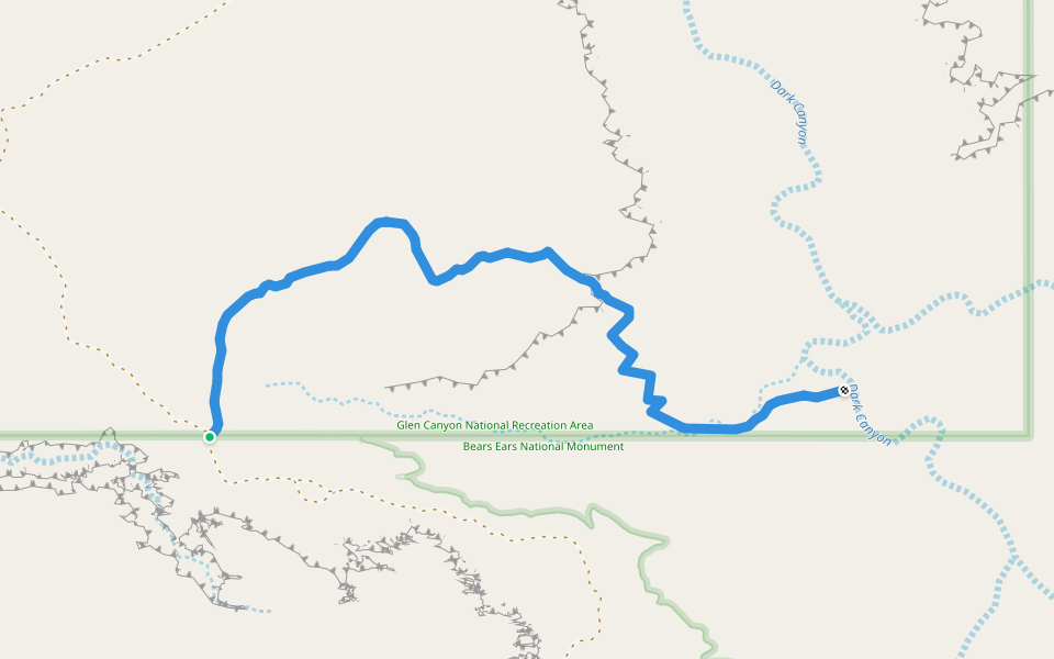 Sundance Trail walking route map in Lake Powell