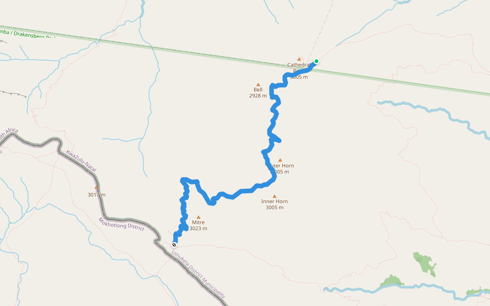 Bell Traverse walking route map in Kokwane