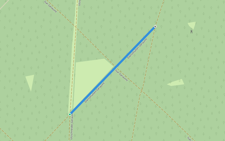 Diensthütten-Geräumt walking route map in Perlacher Forst