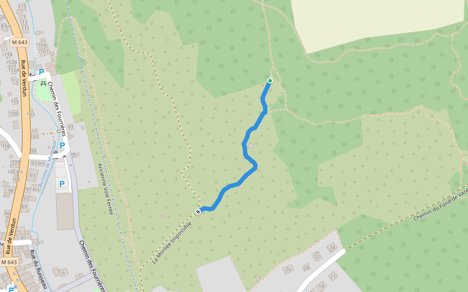 La Montée Impossible walking route map in Châtel-Saint-Germain