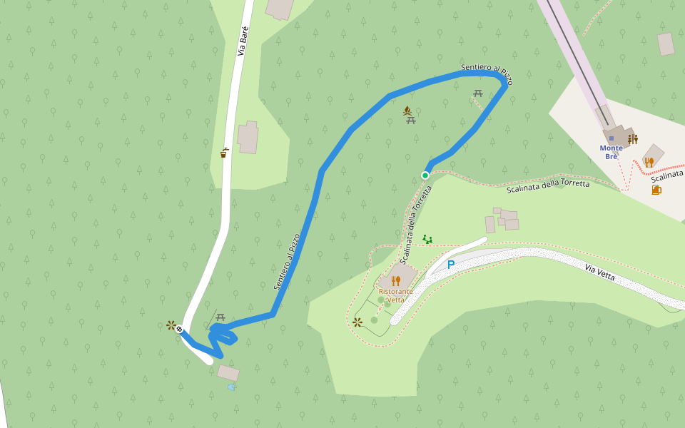 Sentiero al Pizzo walking route map in Bre