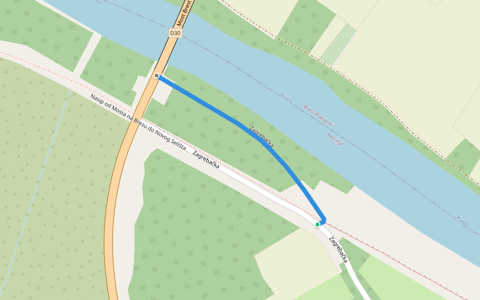 Zagrebačka walking route map in Petrinja