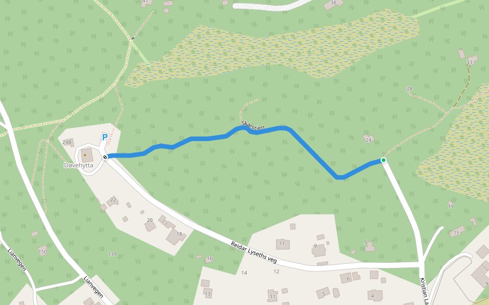 Skarstien walking route map in Lian