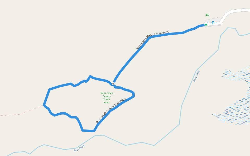 Ross Creek Nature Trail #405 walking route map in Heron