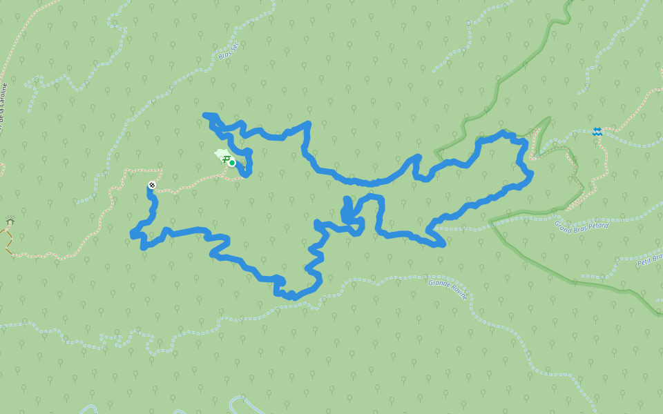 Boucle du Sentier de l'Eden depuis la Cascade du Chien walking route map in Bras-Panon