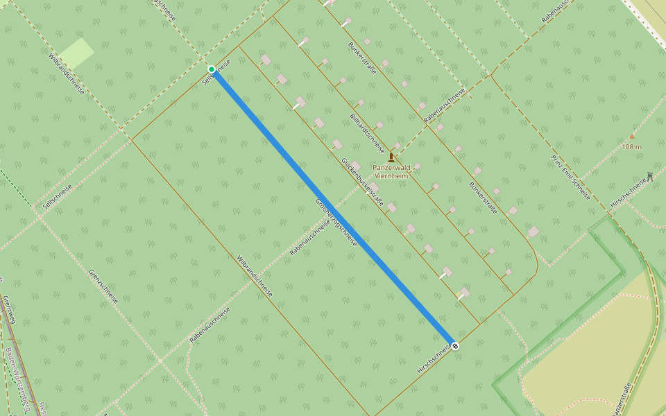 Großherzogschneise walking route map in Viernheim