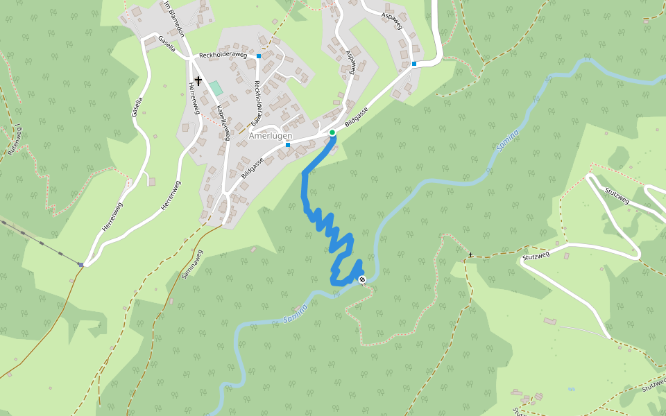Albert-Welte-Steg walking route map in Frastanz