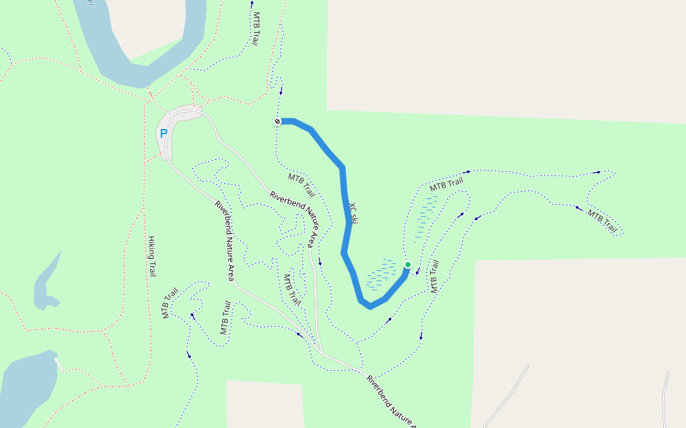 XC ski walking route map in Mason