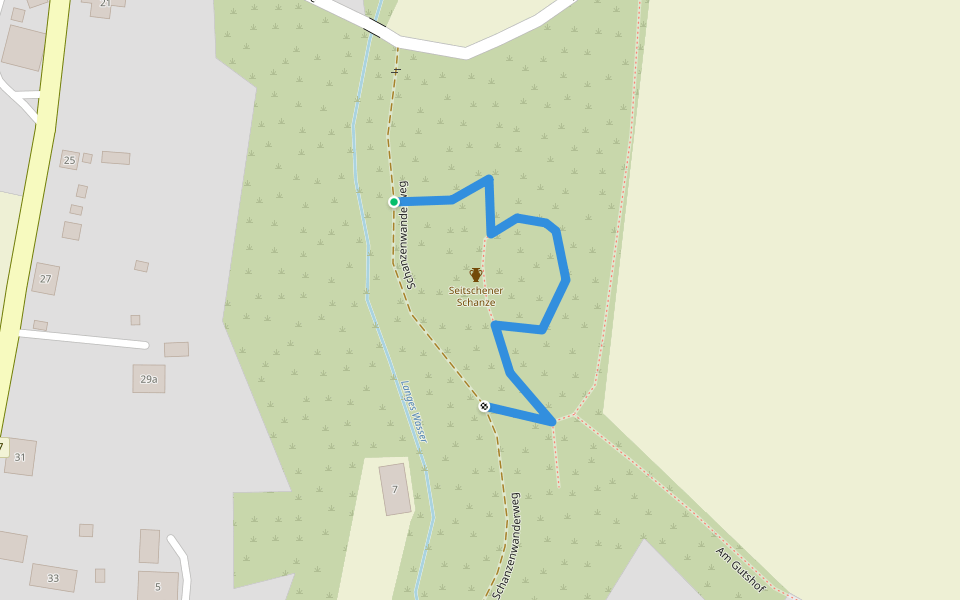 Schanzenwanderweg walking route map in Göda