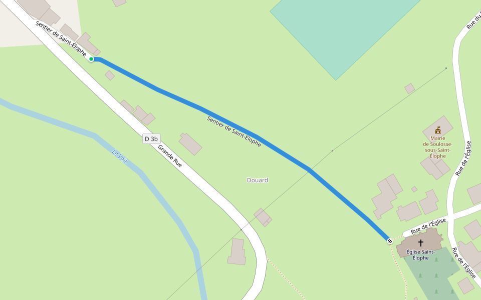 Sentier de Saint-Élophe walking route map in Soulosse-sous-Saint-Élophe