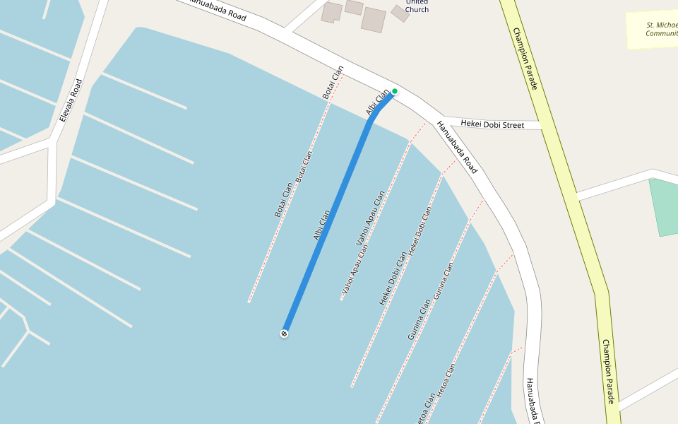 Albi Clan walking route map in Port Moresby