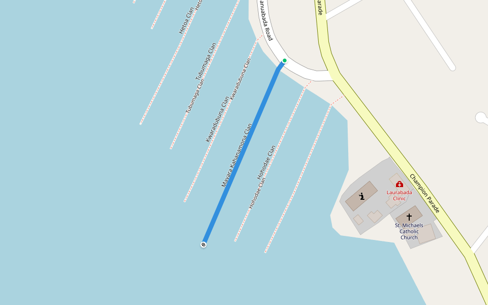 Mavara Kahanamona Clan walking route map in Port Moresby