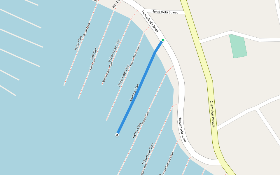 Gunina Clan walking route map in Port Moresby