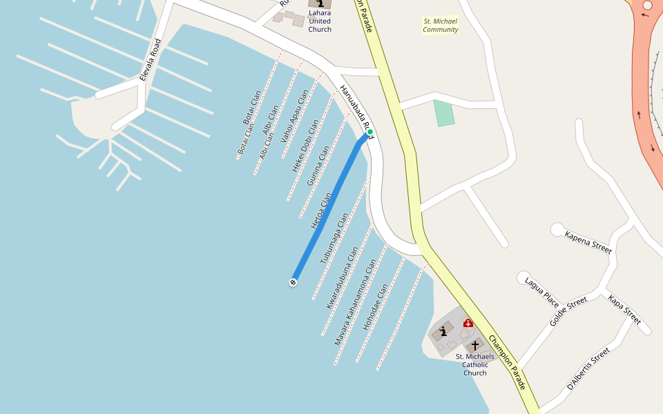 Hetoa Clan walking route map in Port Moresby