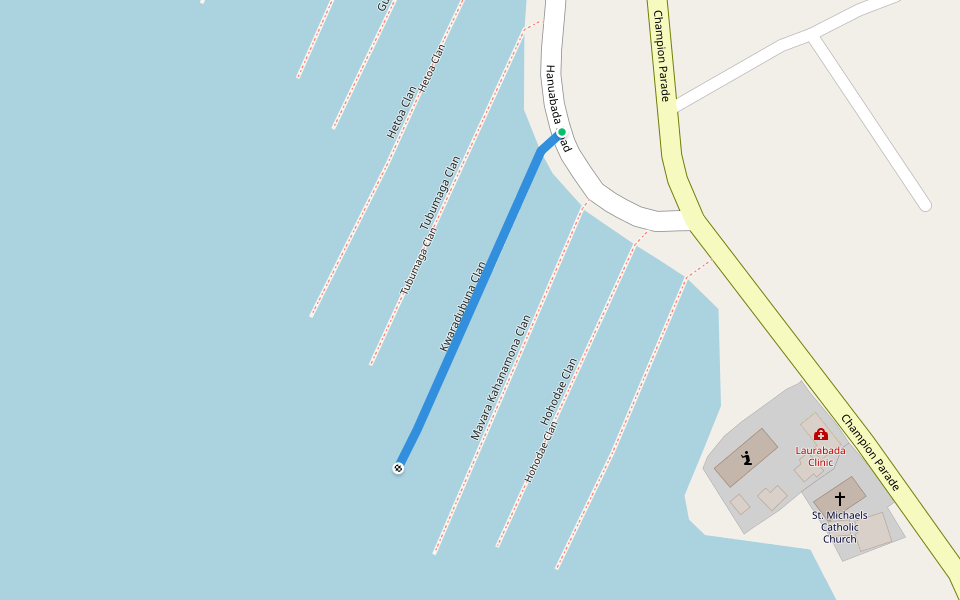 Kwaradubuna Clan walking route map in Port Moresby