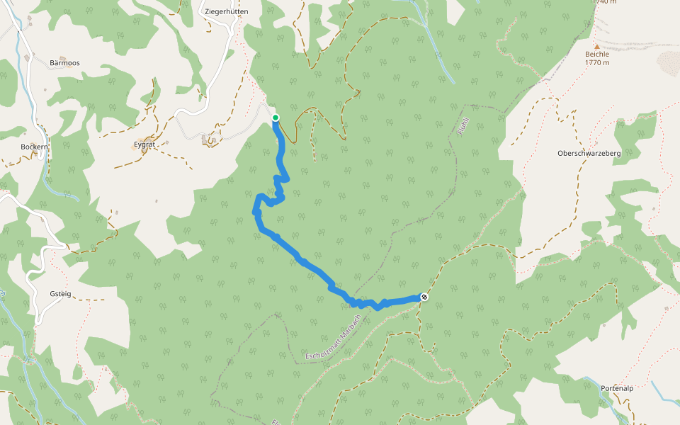 Wanderweg Herbrig walking route map in Escholzmatt-Marbach