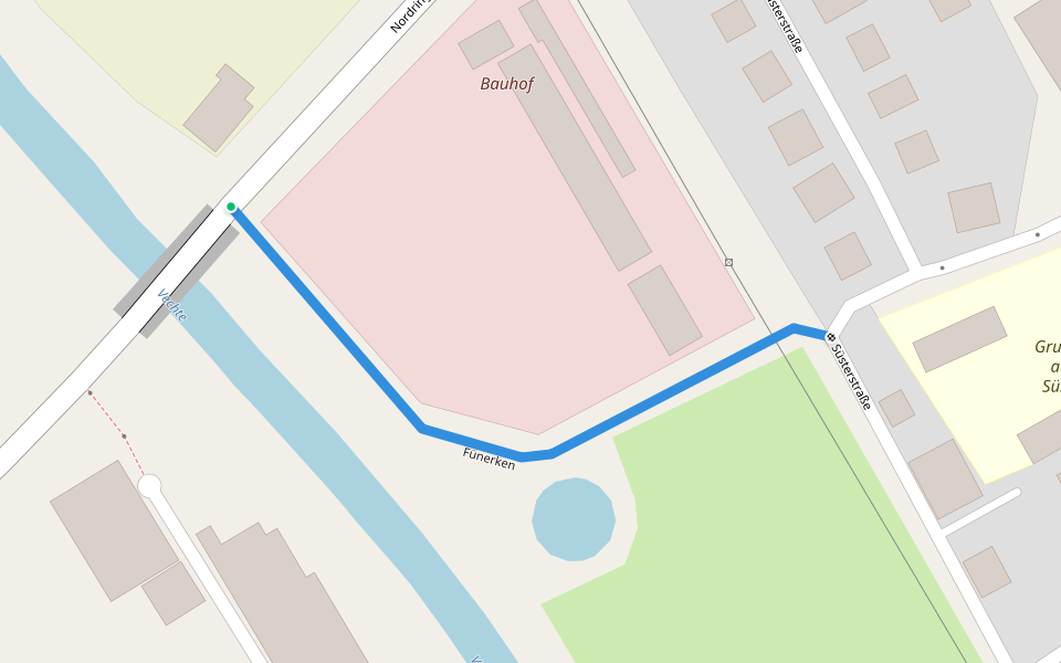 Fünerken walking route map in Schüttorf