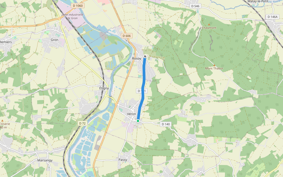 Aqueduc des Eaux de Cochepie walking route map in Véron