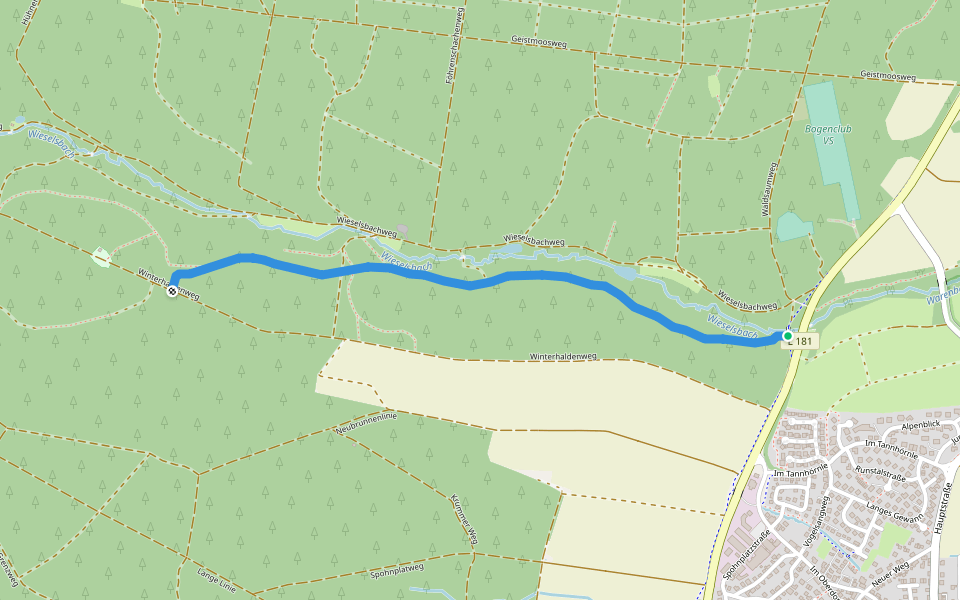 Heilmannweg walking route map in Villingen-Schwenningen