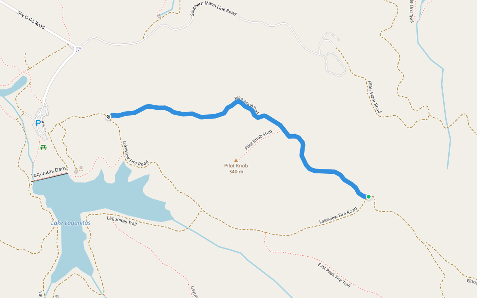 Pilot KnobTrail walking route map in Kentfield