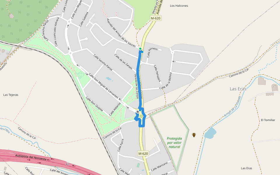 Vereda de las Zanjas walking route map in Alpedrete