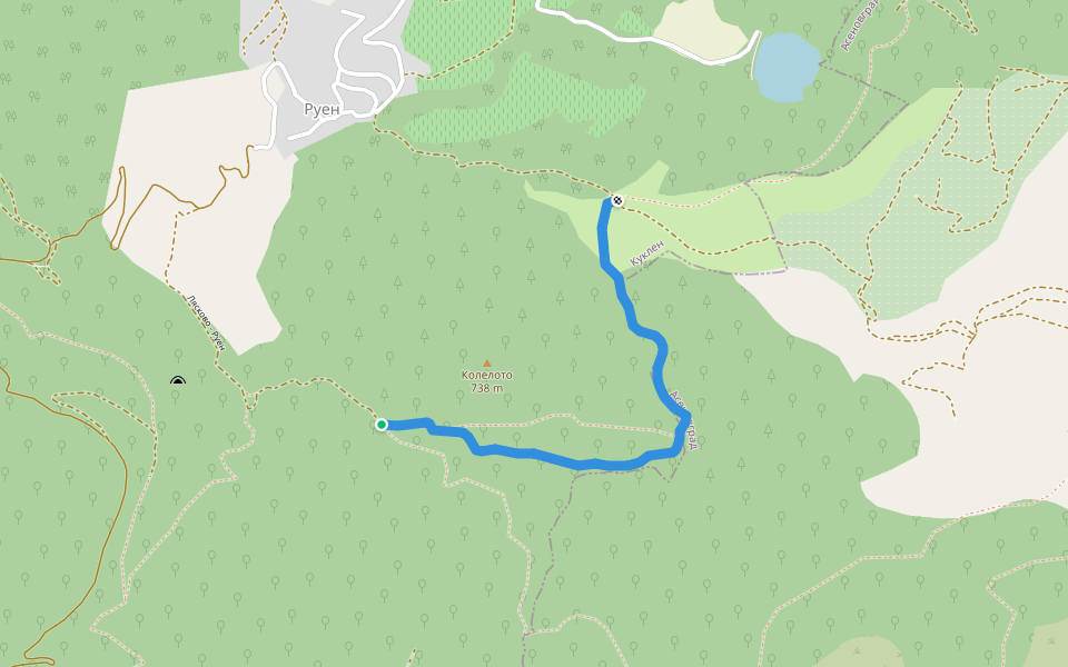 Св. Йоан кръстител - Св. Пантелеймон walking route map in Руен
