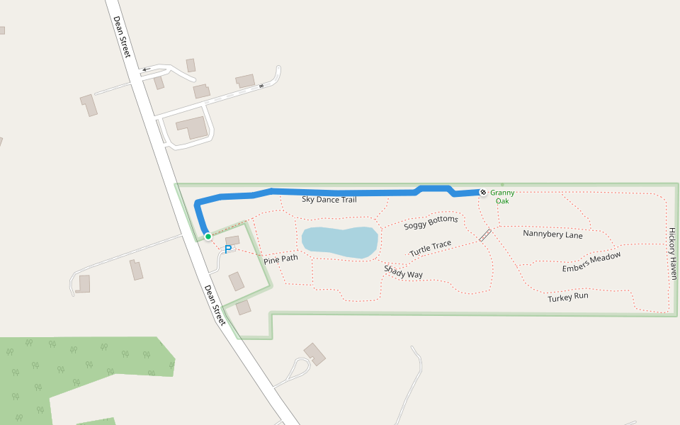 Sky Dance Trail walking route map in Woodstock