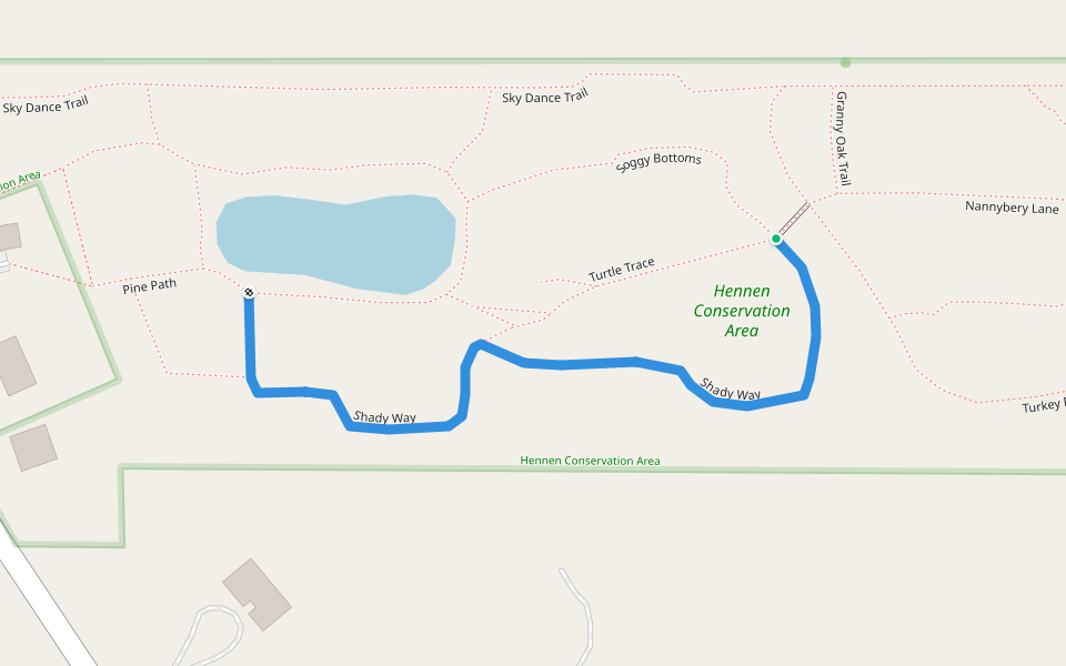 Shady Way walking route map in Woodstock