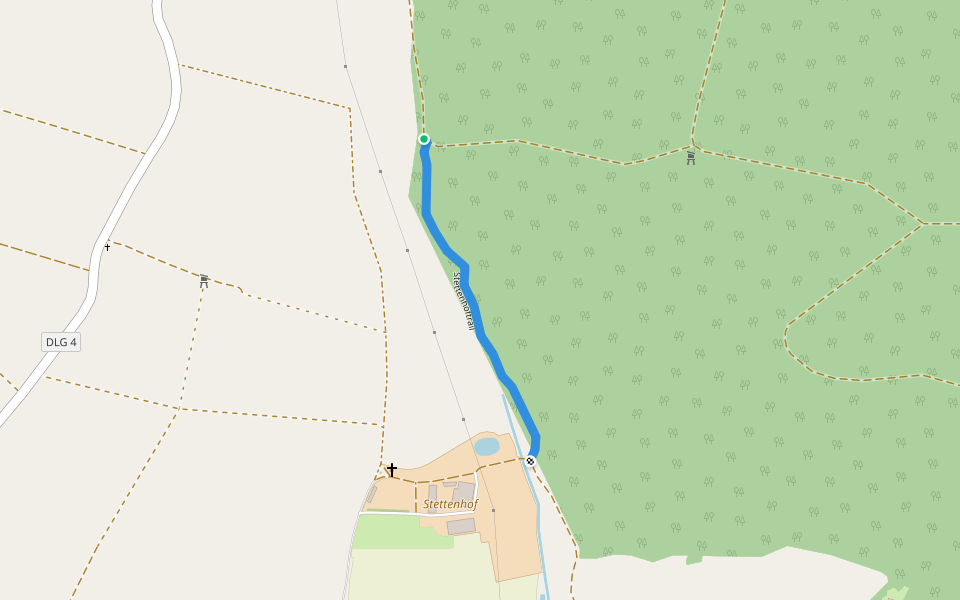 Stettenhoftrail walking route map in Mödingen
