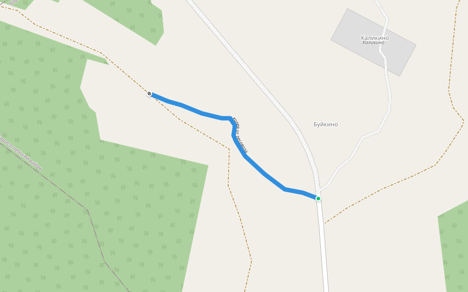колея от лесовоза walking route map in Buikino