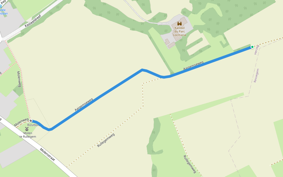 Aaigemseweg walking route map in Herzele