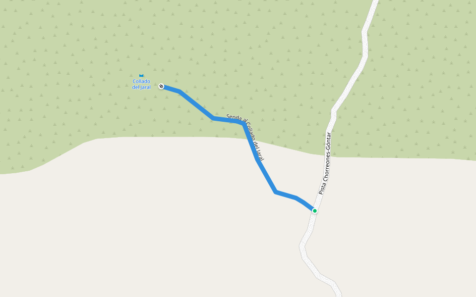 Senda al Collado del Jaral walking route map in Yeste