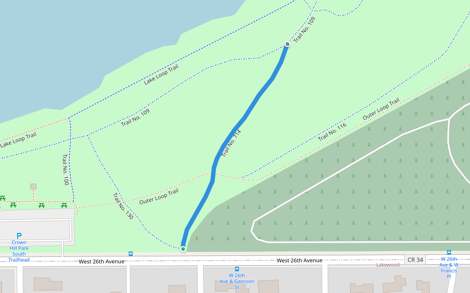 Trail No. 714 walking route map in Wheat Ridge