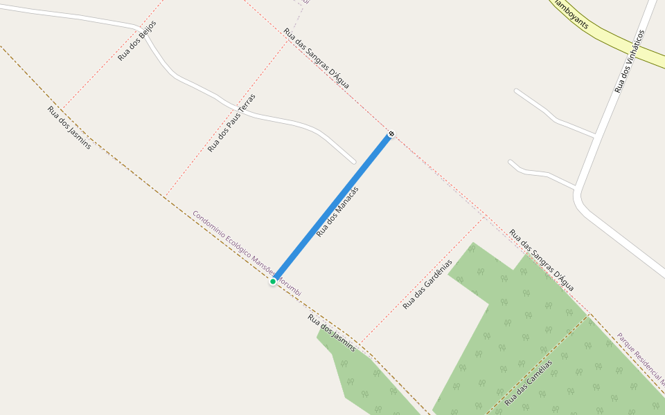 Rua dos Manacás walking route map in Senador Canedo