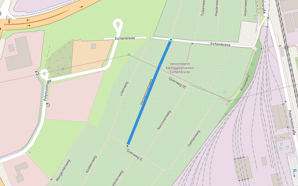 Heckenrosenweg walking route map in Dessau-Roßlau