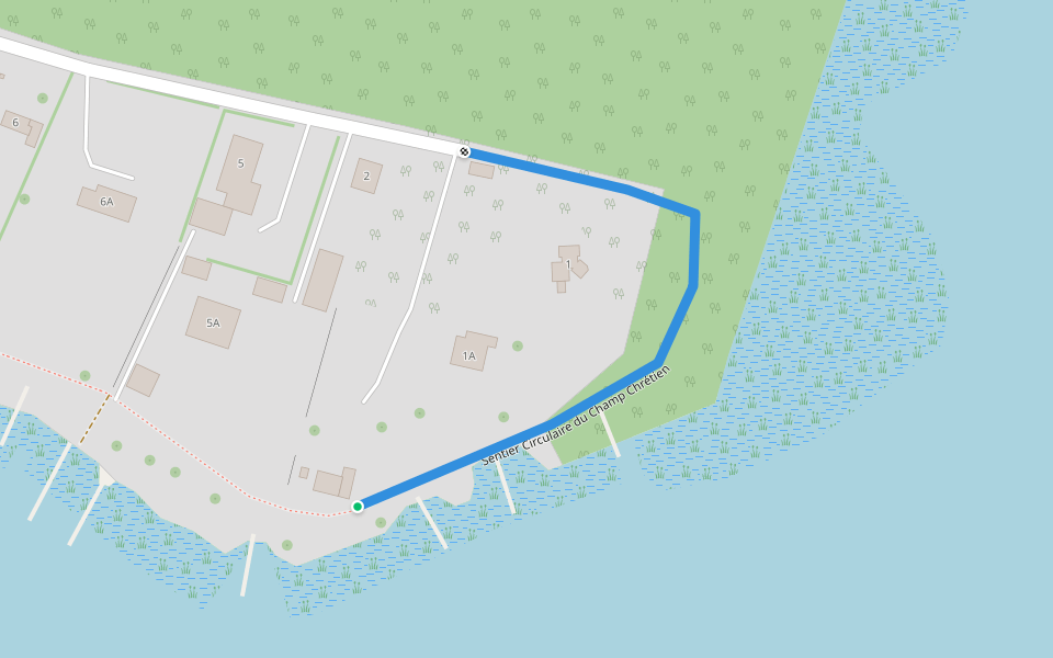 Sentier Circulaire du Champ Chrétien walking route map in Rhodes