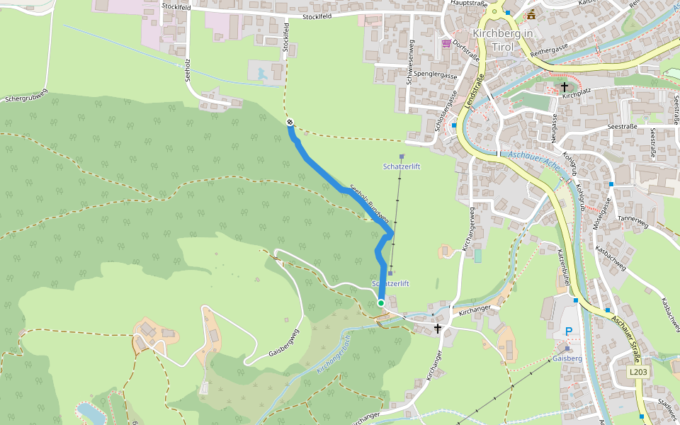 Seeholz-Rundweg walking route map in Kirchberg in Tirol