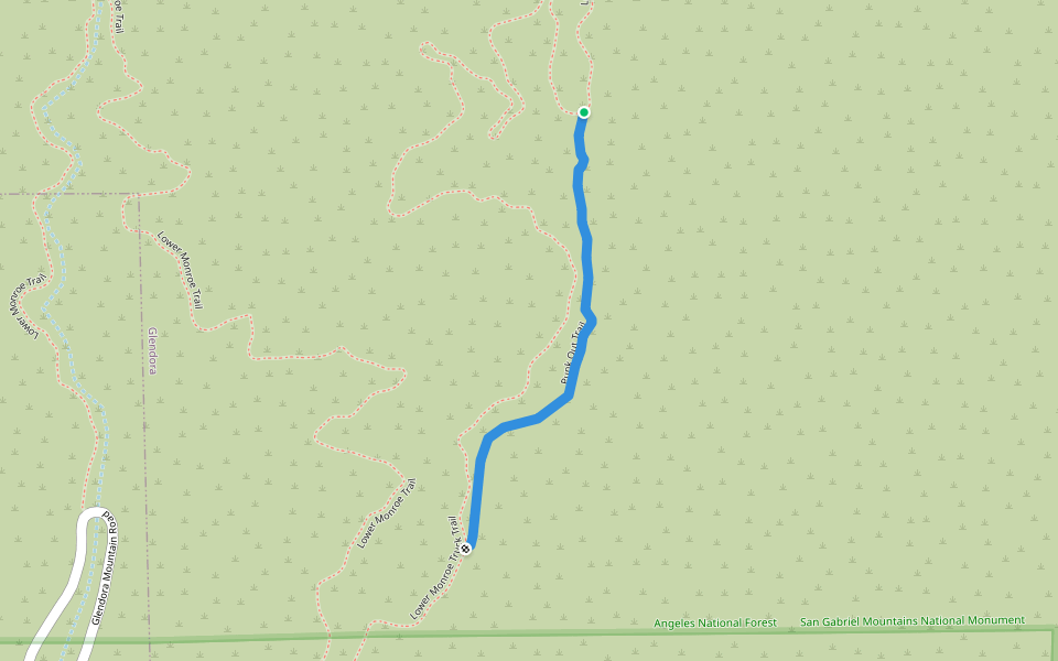 Punk Out Trail walking route map in Glendora