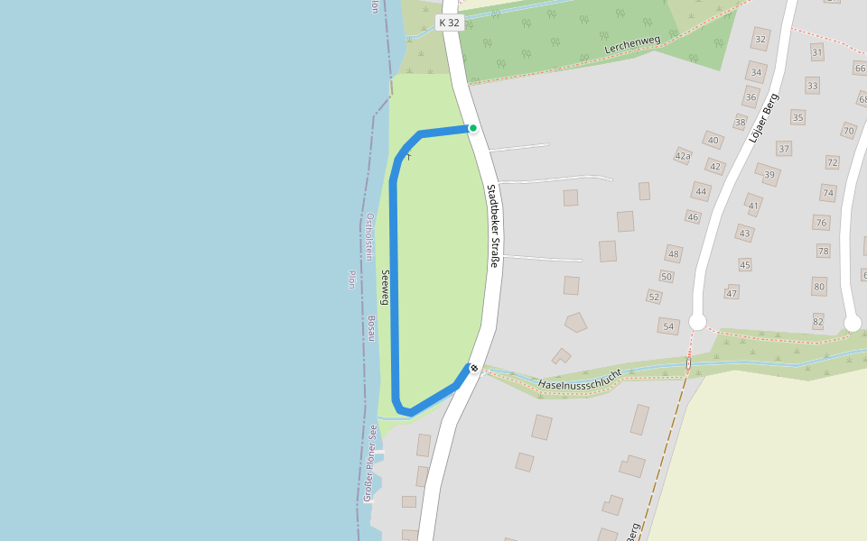 Seeweg walking route map in Bosau